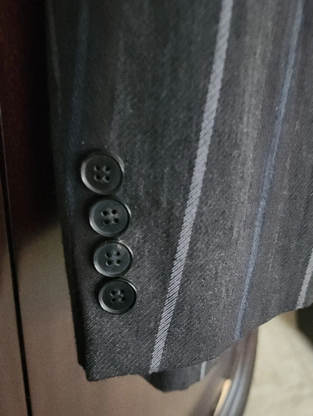 Comme des Garcons Black Pinstripe Wool Sport Coat